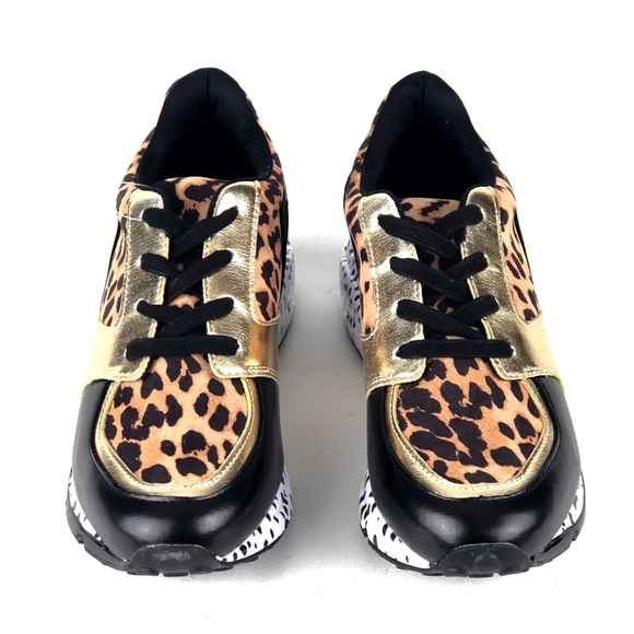 Steve Madden Leopard Animal Cliff Sneakers - Picture 3 of 8